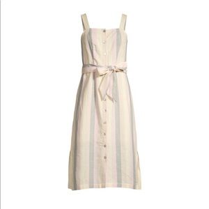 Rails Clement Striped Waist Tie Dress in Red/White